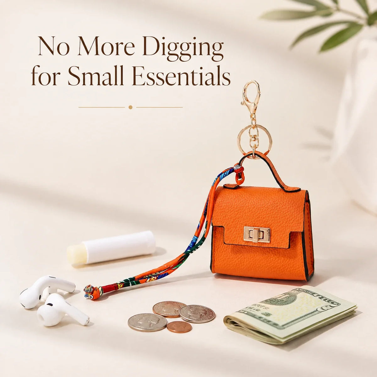 Mini Purse Keychain Bag Charm with Twist Lock Pouch