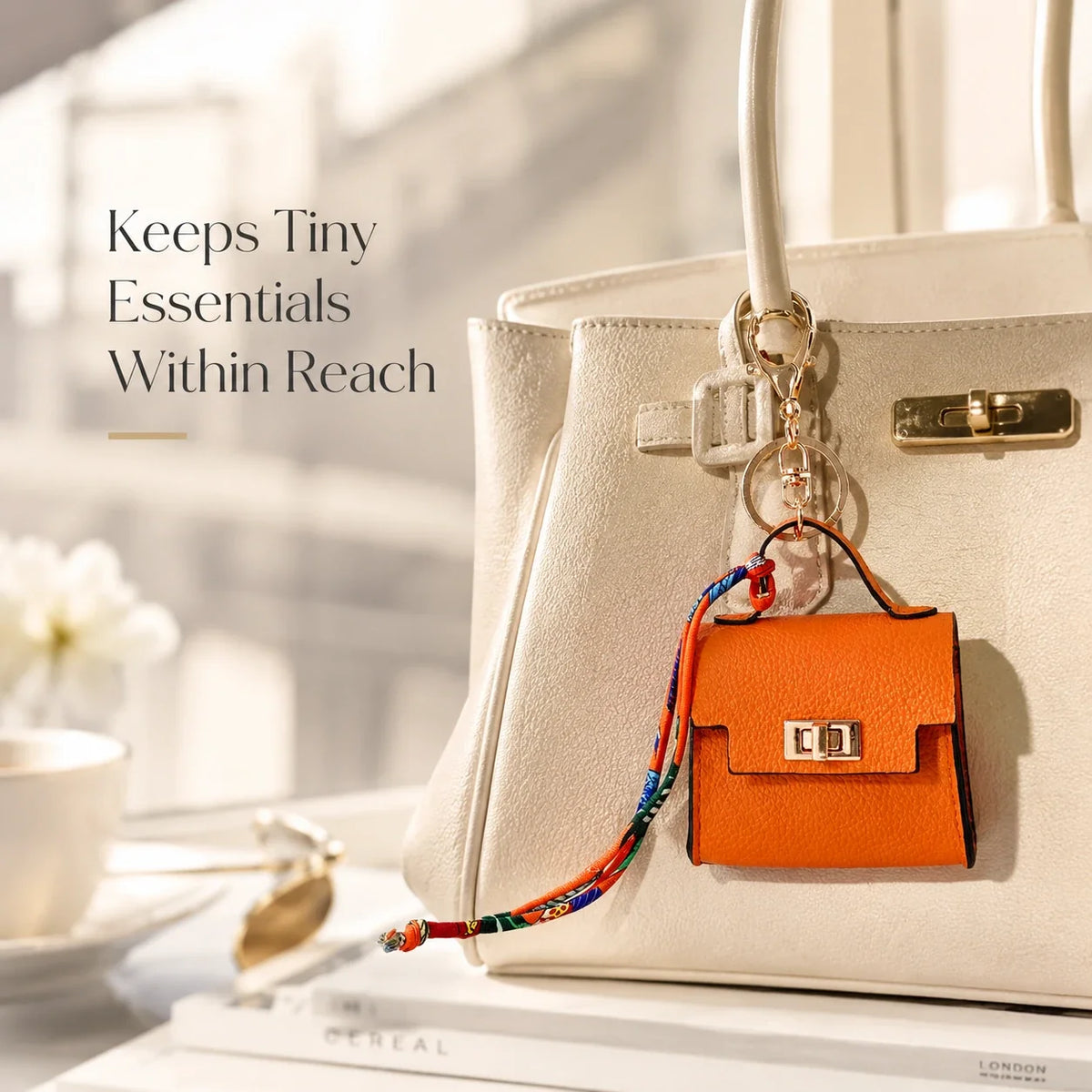 Mini Purse Keychain Bag Charm with Twist Lock Pouch