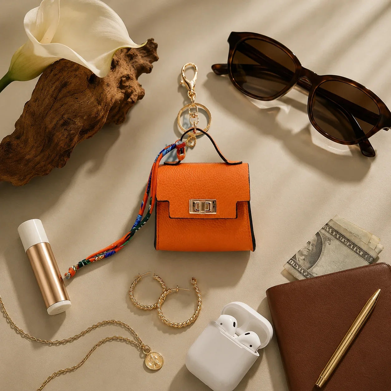 Mini Purse Keychain Bag Charm with Twist Lock Pouch