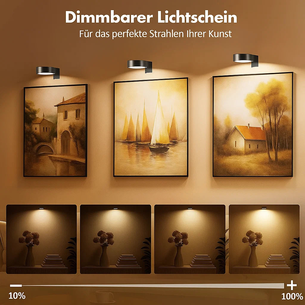 Cordless Picture Light Battery Operated Dimmable LED with Remote