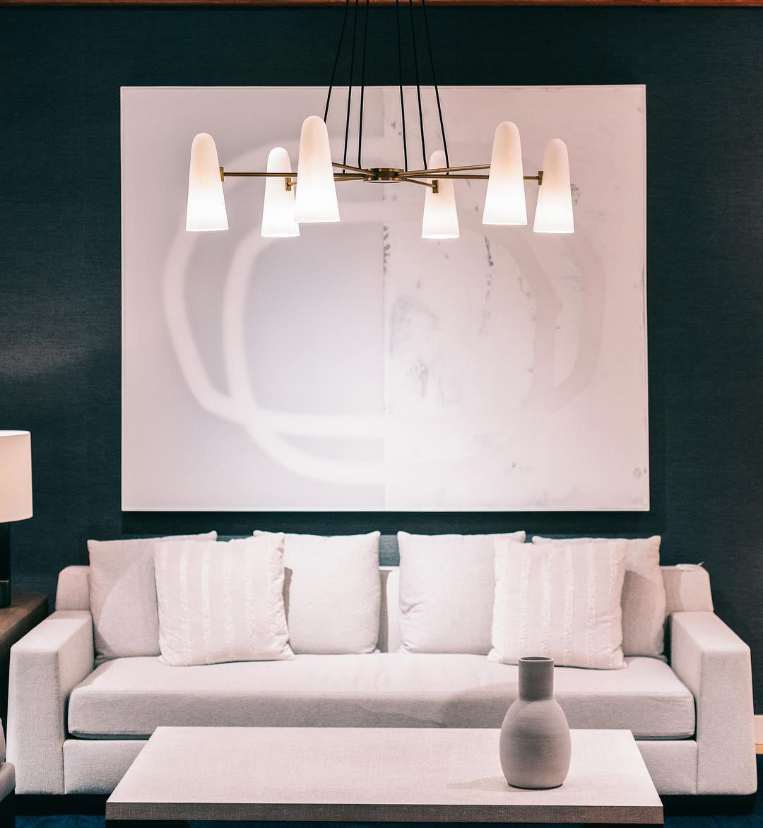 Brass Chandelier with White Glass Shades Candelabra Base Dining Room