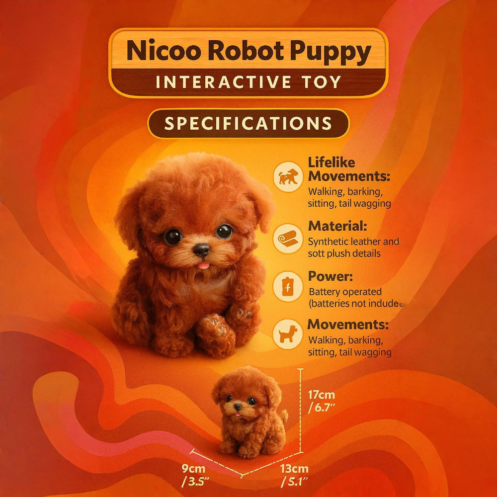 Robot Puppy Toy Lifelike Responds to Touch and Sound Smart Pet for Children