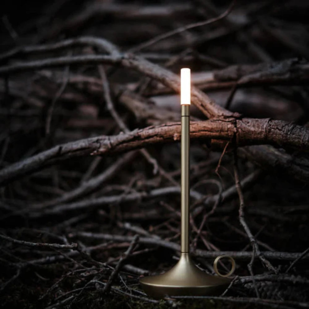 Portable Candle Lantern Metal Flameless Light for Camping and Backyard