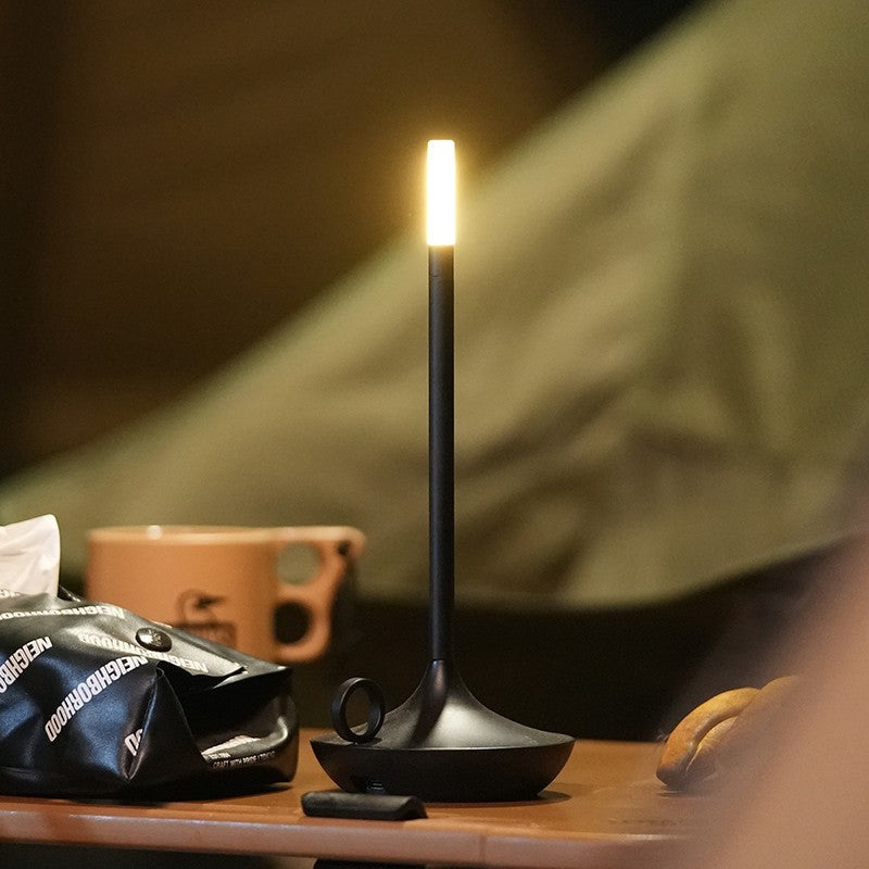 Cordless Table Lamp Rechargeable Brass Candle Glow for Dining and Patio