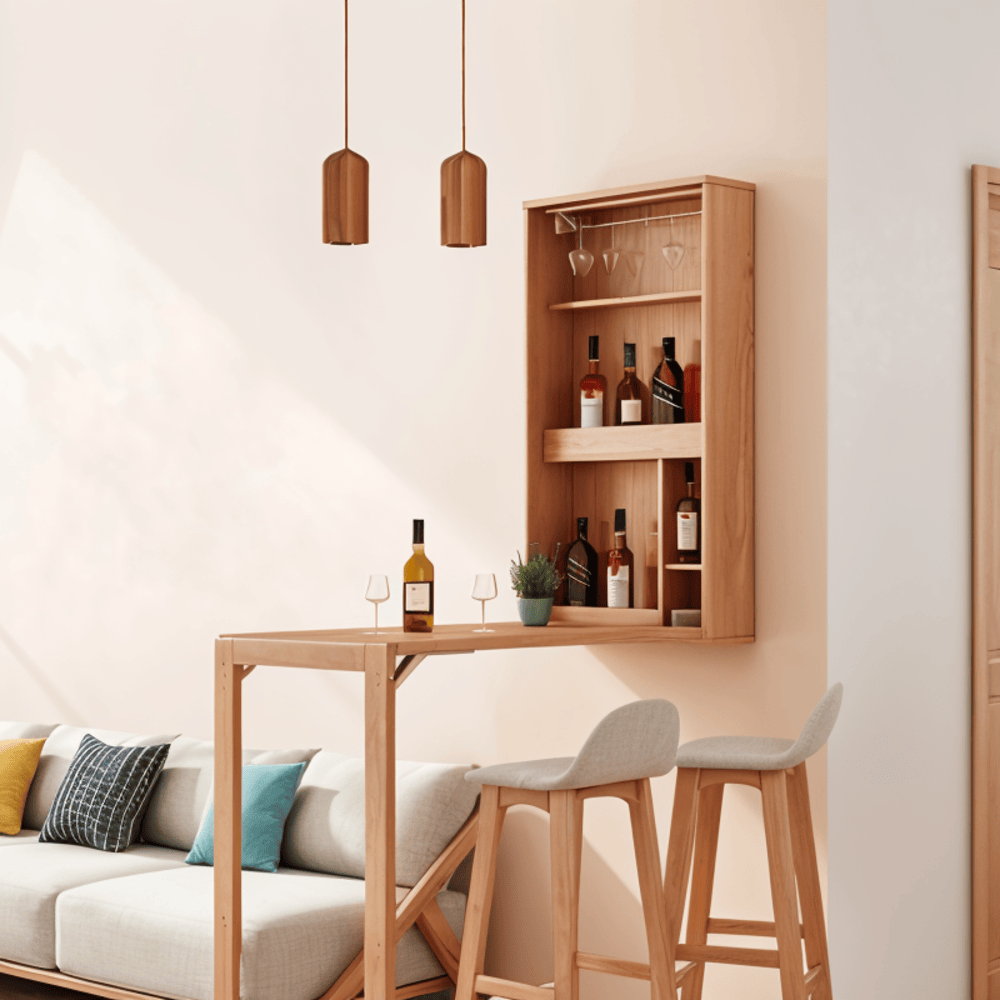 Pendel spisebordslampe i trædesign med spotlys