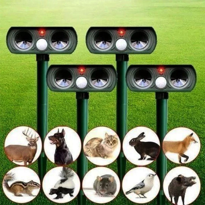 Solar Ultrasonic Motion Sensor Garden Stake Weatherproof