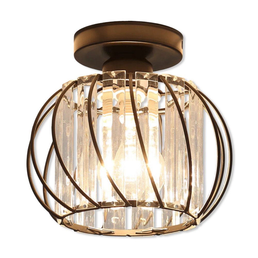 Plafond loftslampe med krystal burdesign i metal