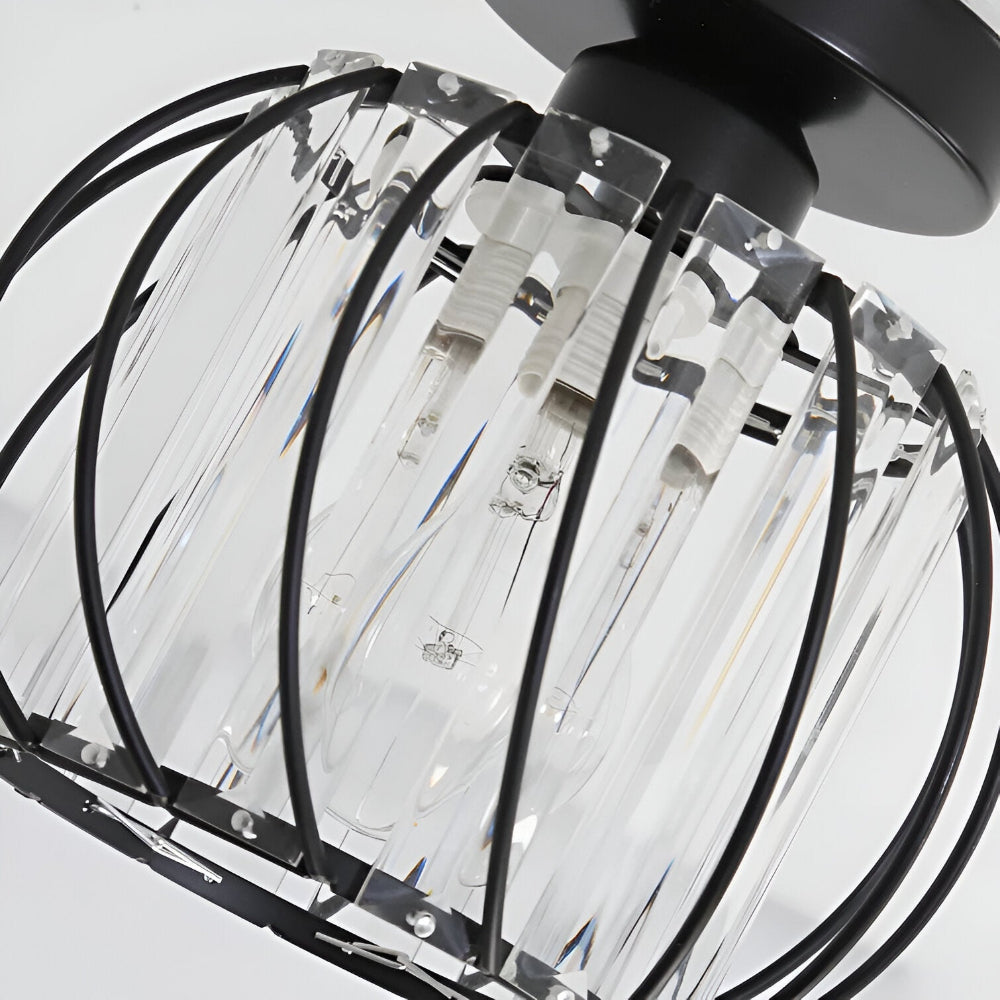 Plafond loftslampe med krystal burdesign i metal