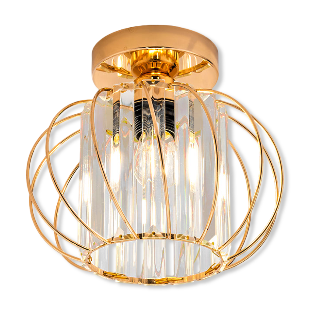 Plafond loftslampe med krystal burdesign i metal