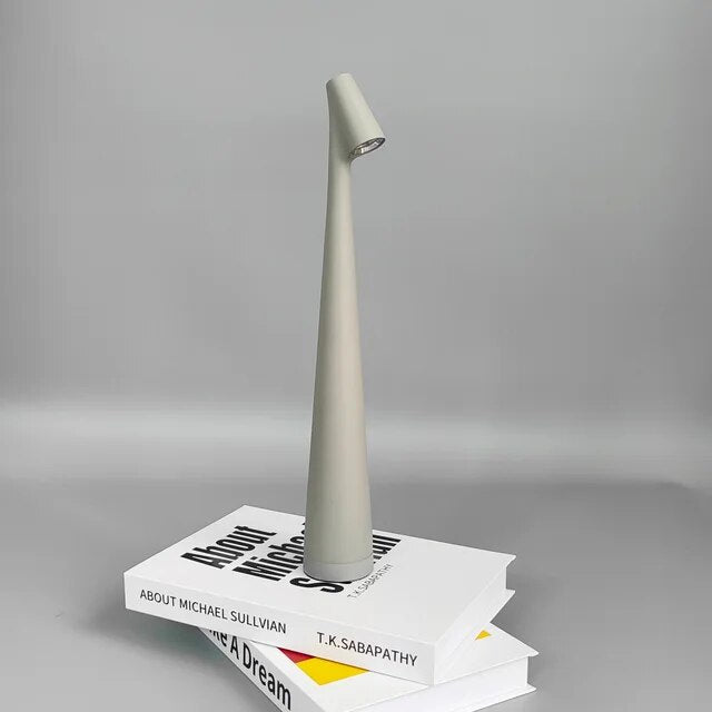 Cordless Table Lamp Aluminum Touch Dimmable Downward Shade for Reading