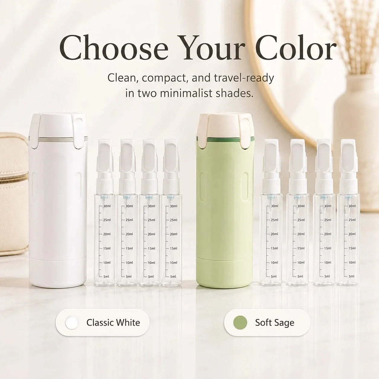 4 in 1 Travel Bottle Refillable Leak Proof Toiletry Dispenser