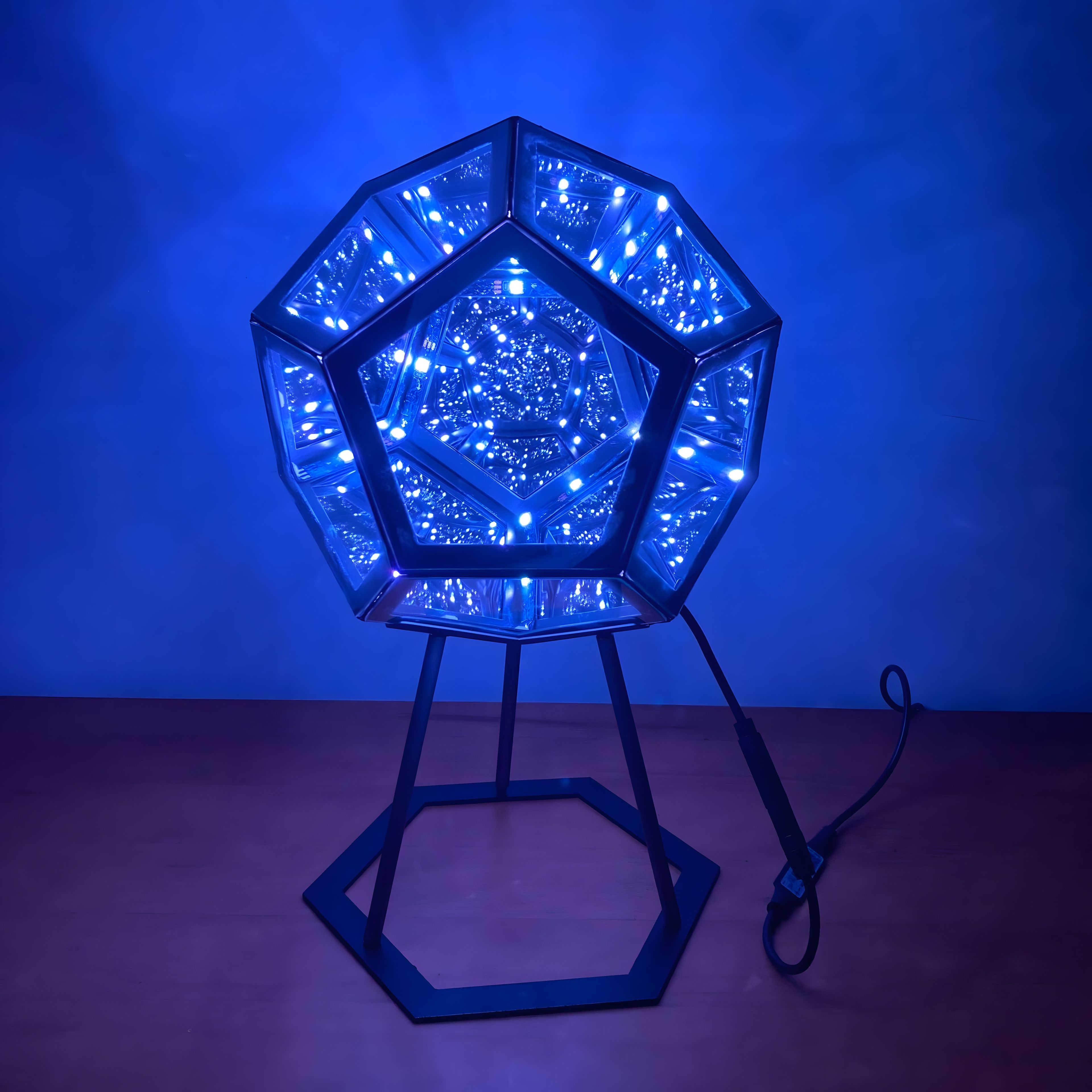 Night Light 3D Infinity Mirror Dodecahedron Color Changing for Bedroom