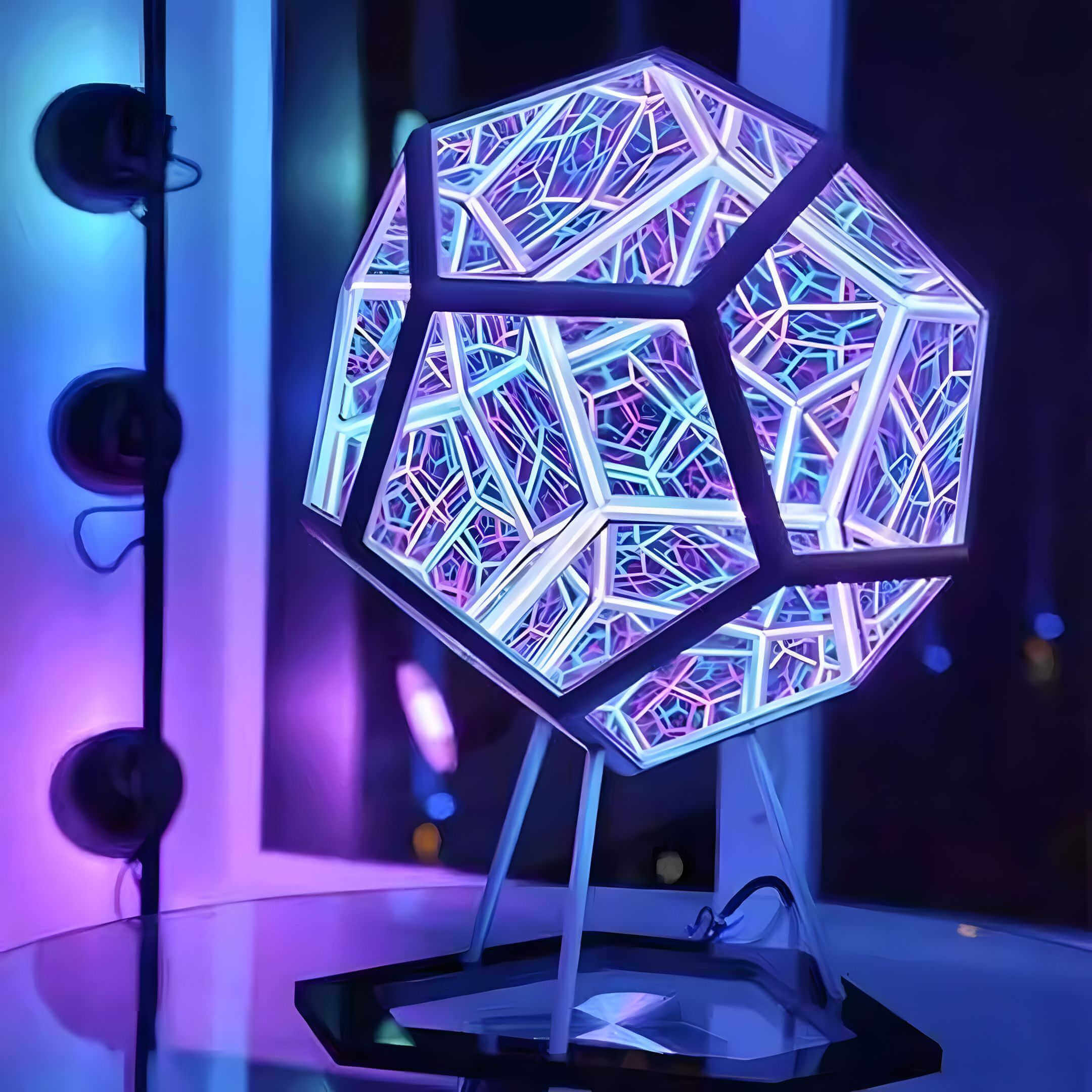 Night Light 3D Infinity Mirror Dodecahedron Color Changing for Bedroom