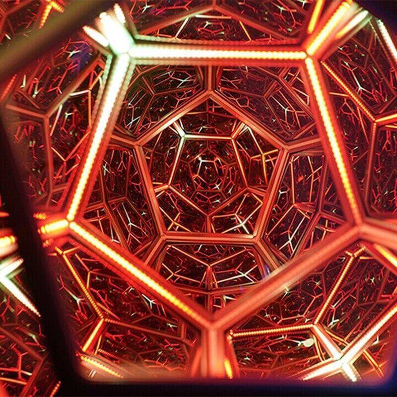 Night Light 3D Infinity Mirror Dodecahedron Color Changing for Bedroom