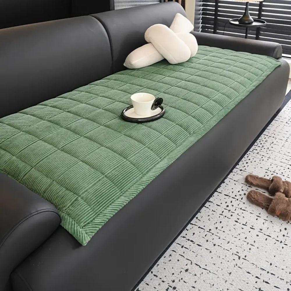 Quilted Couch Cover Cat Scratch Resistant Non-Slip