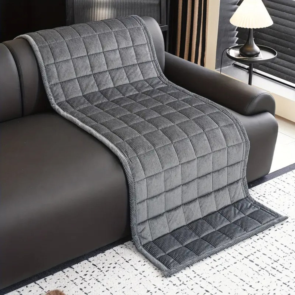 Quilted Couch Cover Cat Scratch Resistant Non-Slip
