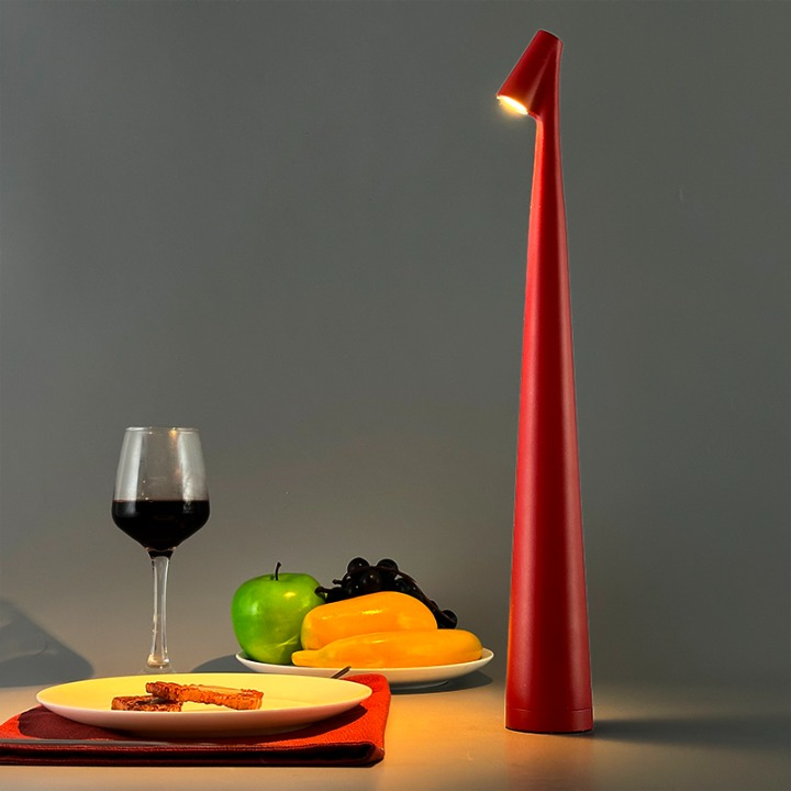 Cordless Table Lamp Aluminum Touch Dimmable Downward Shade for Reading