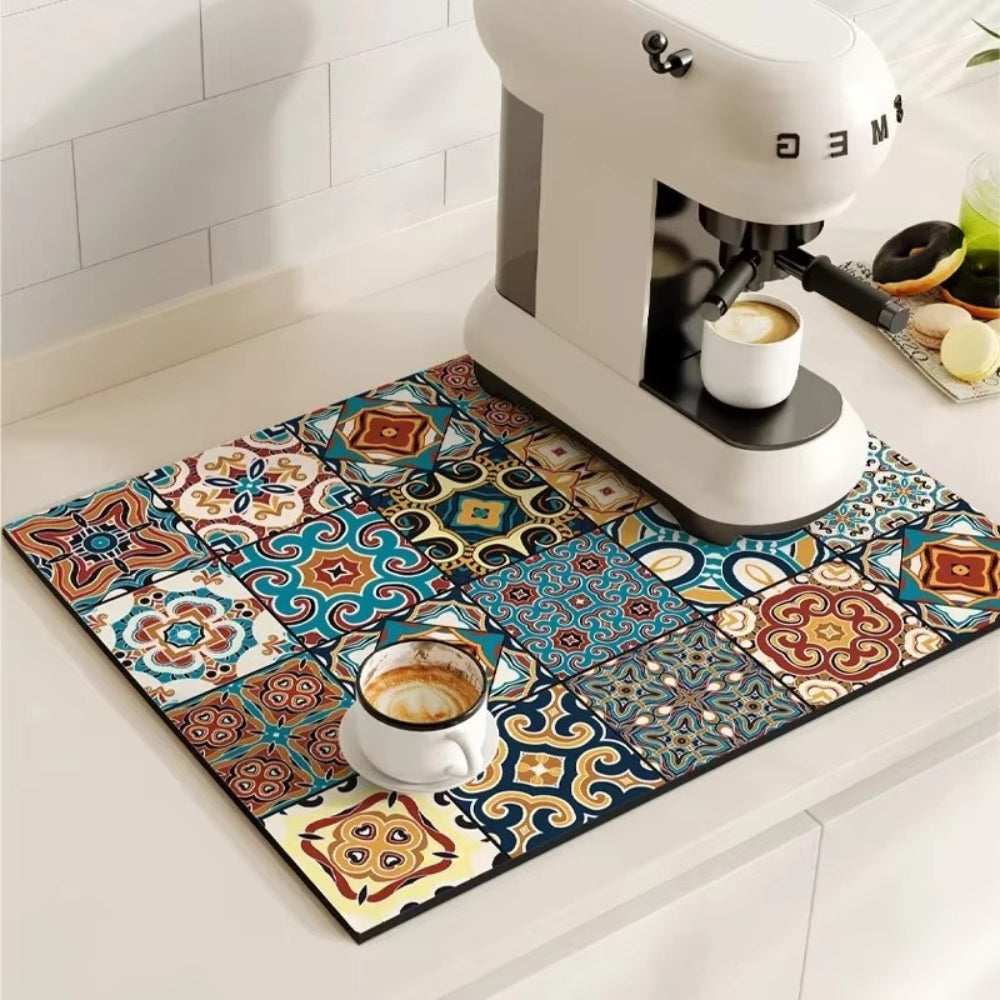 Coffee Bar Mat Absorbent Non Slip for Coffee Maker Station