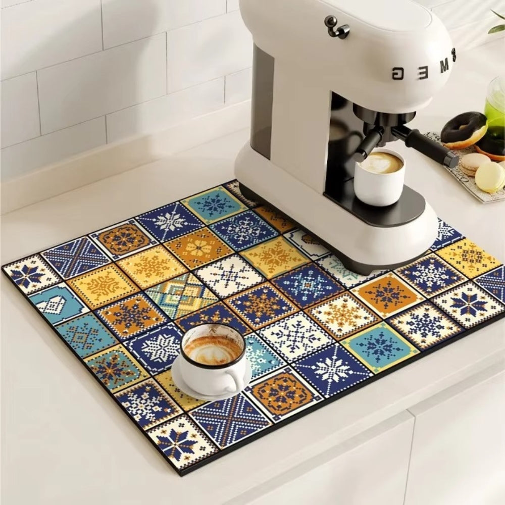 Coffee Bar Mat Absorbent Non Slip for Coffee Maker Station