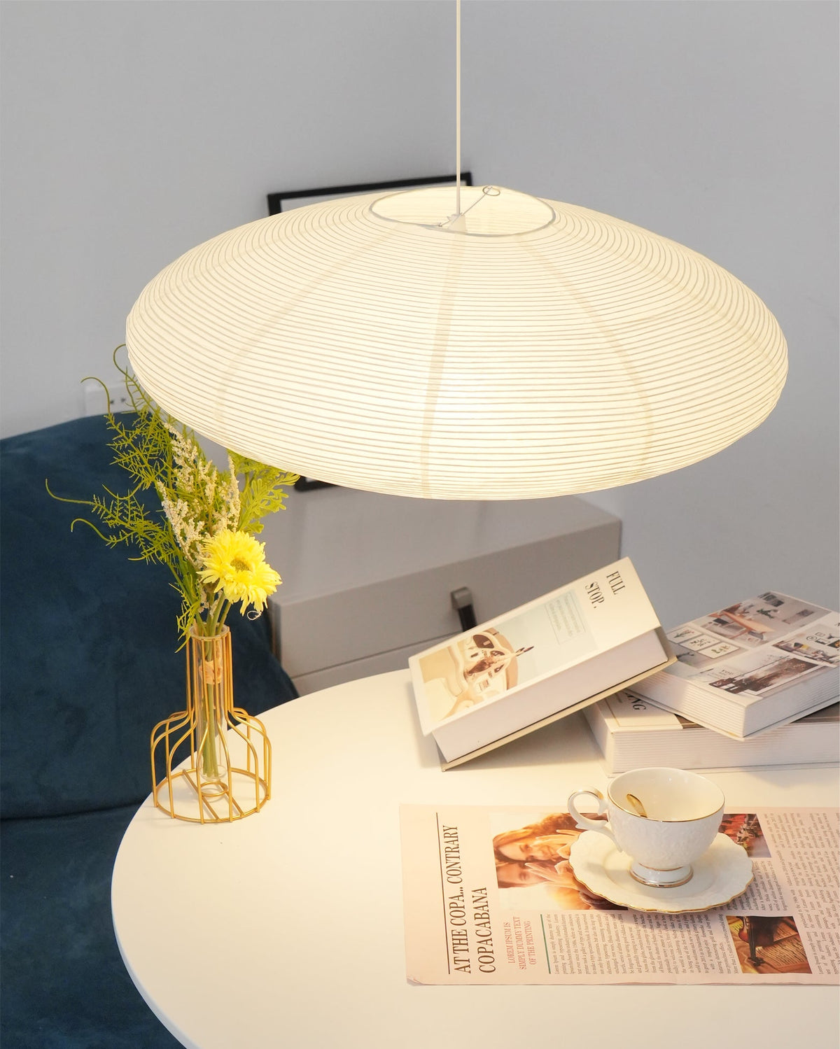 Washi Paper Pendant Light Mulberry Paper Shade for Dining Room