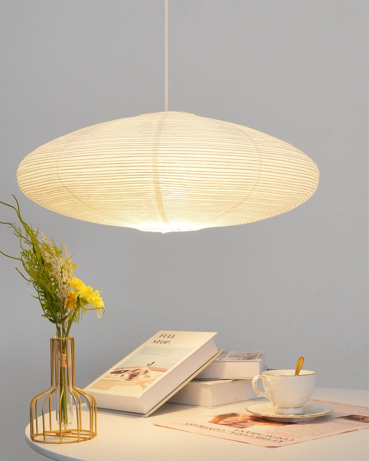 Washi Paper Pendant Light Mulberry Paper Shade for Dining Room