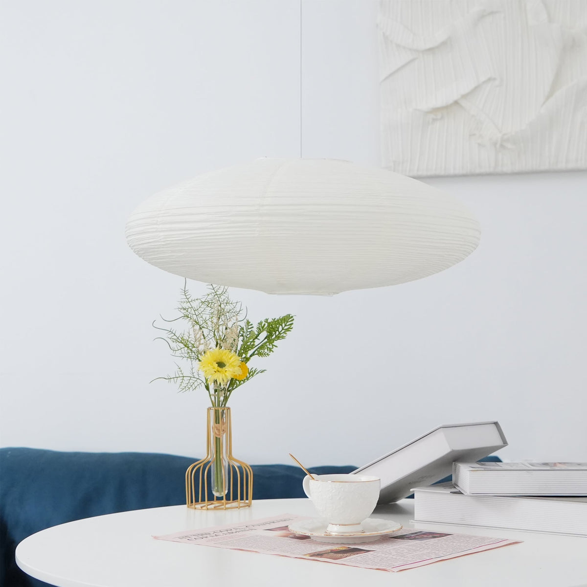 Washi Paper Pendant Light Mulberry Paper Shade for Dining Room