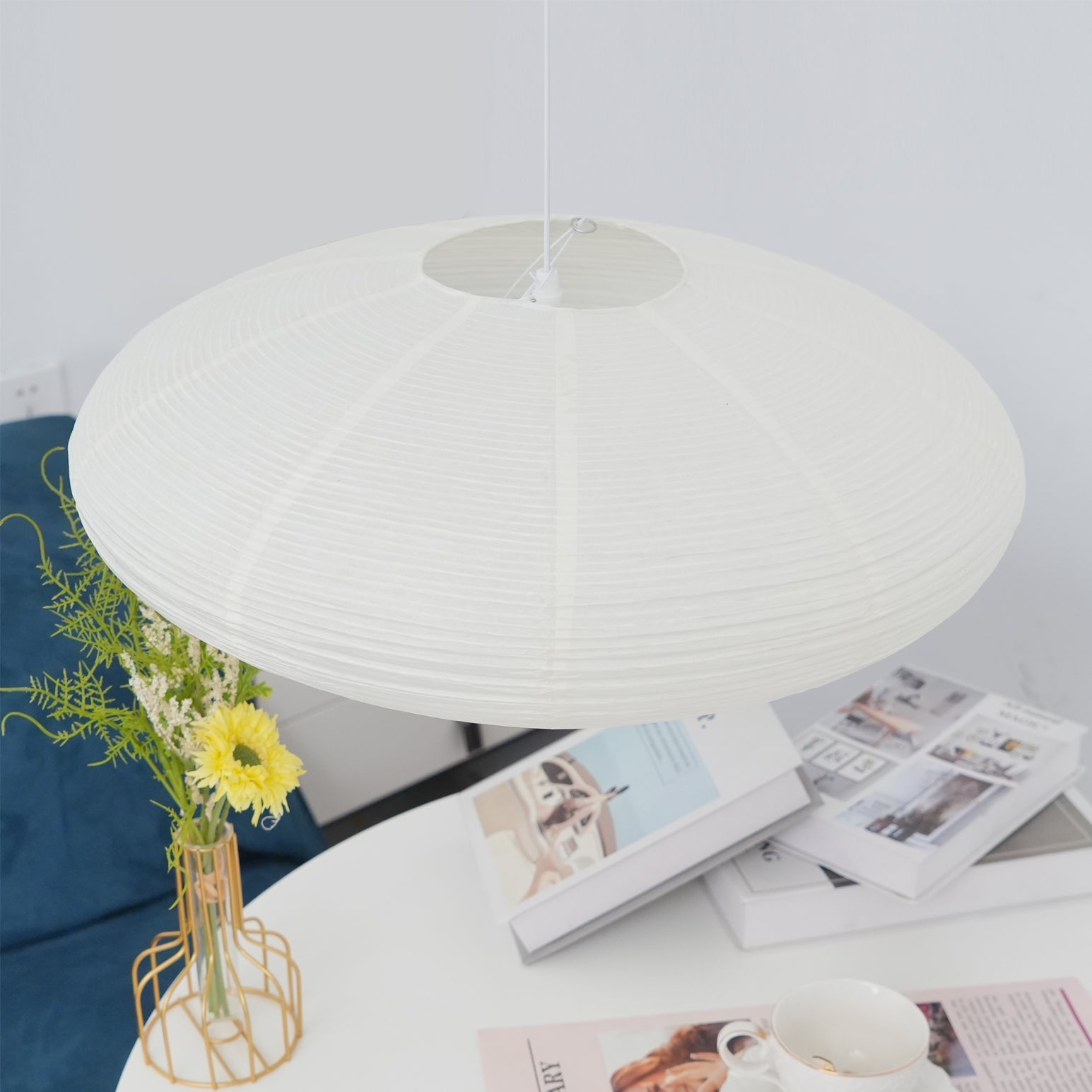 Washi Paper Pendant Light Mulberry Paper Shade for Dining Room