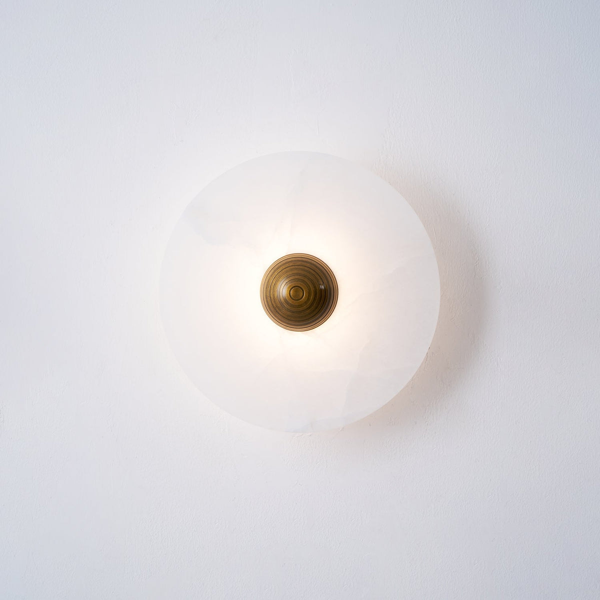 Alabaster Wall Light Natural Stone Disc Integrated LED Dimmable Sconce