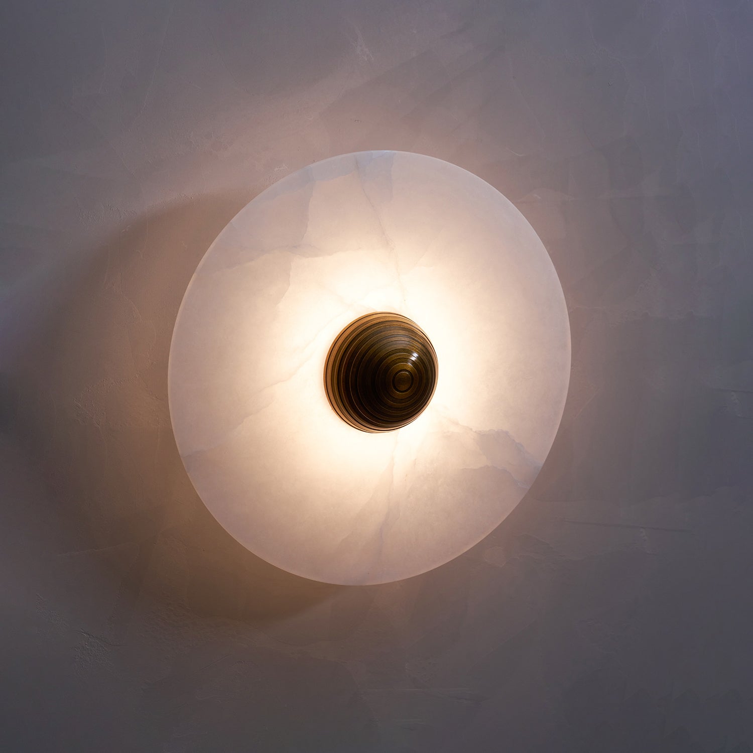 Alabaster Wall Light Natural Stone Disc Integrated LED Dimmable Sconce