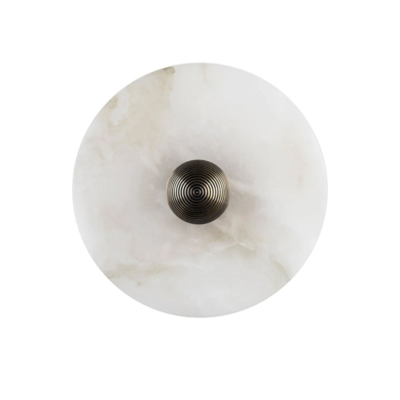 Alabaster Wall Light Natural Stone Disc Integrated LED Dimmable Sconce