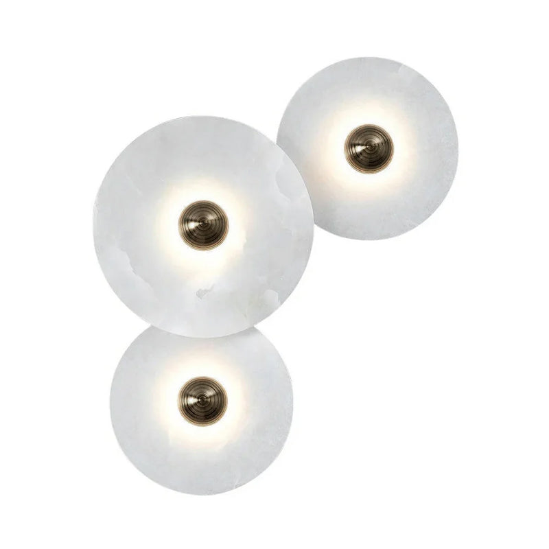 Alabaster Cluster Wall Light Multi Disc Natural Stone Hidden LED Bronze