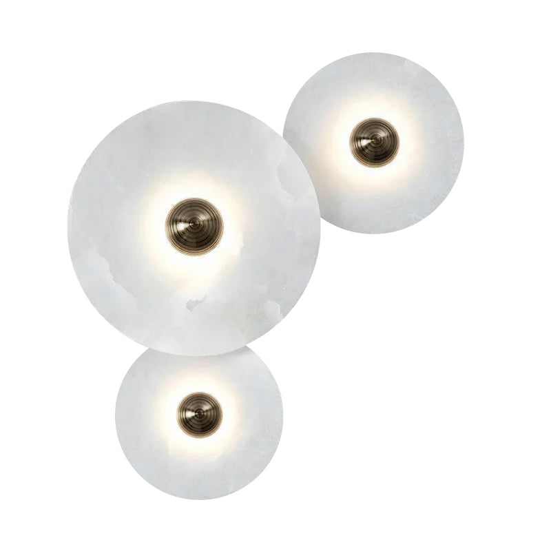 Alabaster Cluster Wall Light Multi Disc Natural Stone Hidden LED Bronze