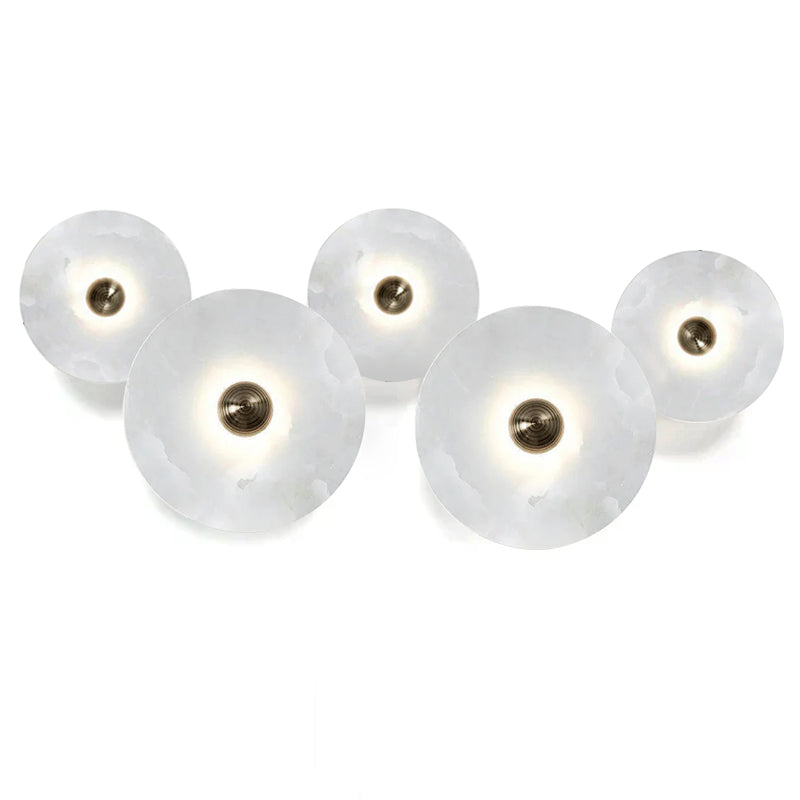 Alabaster Cluster Wall Light Multi Disc Natural Stone Hidden LED Bronze
