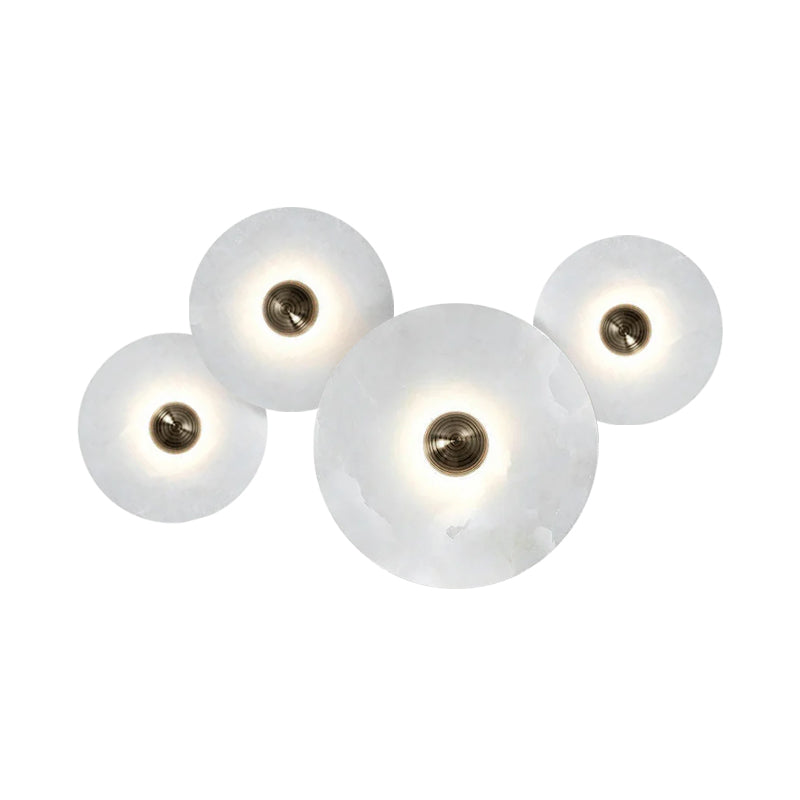 Alabaster Cluster Wall Light Multi Disc Natural Stone Hidden LED Bronze
