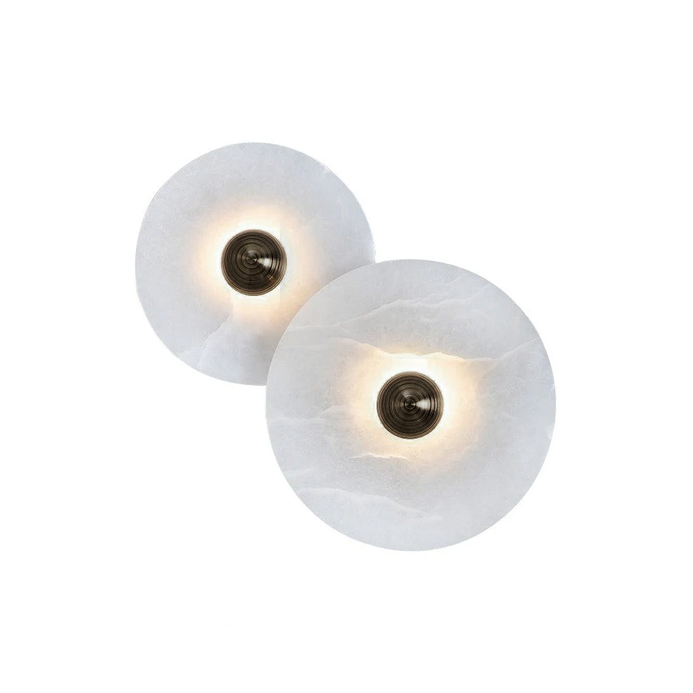 Alabaster Cluster Wall Light Multi Disc Natural Stone Hidden LED Bronze