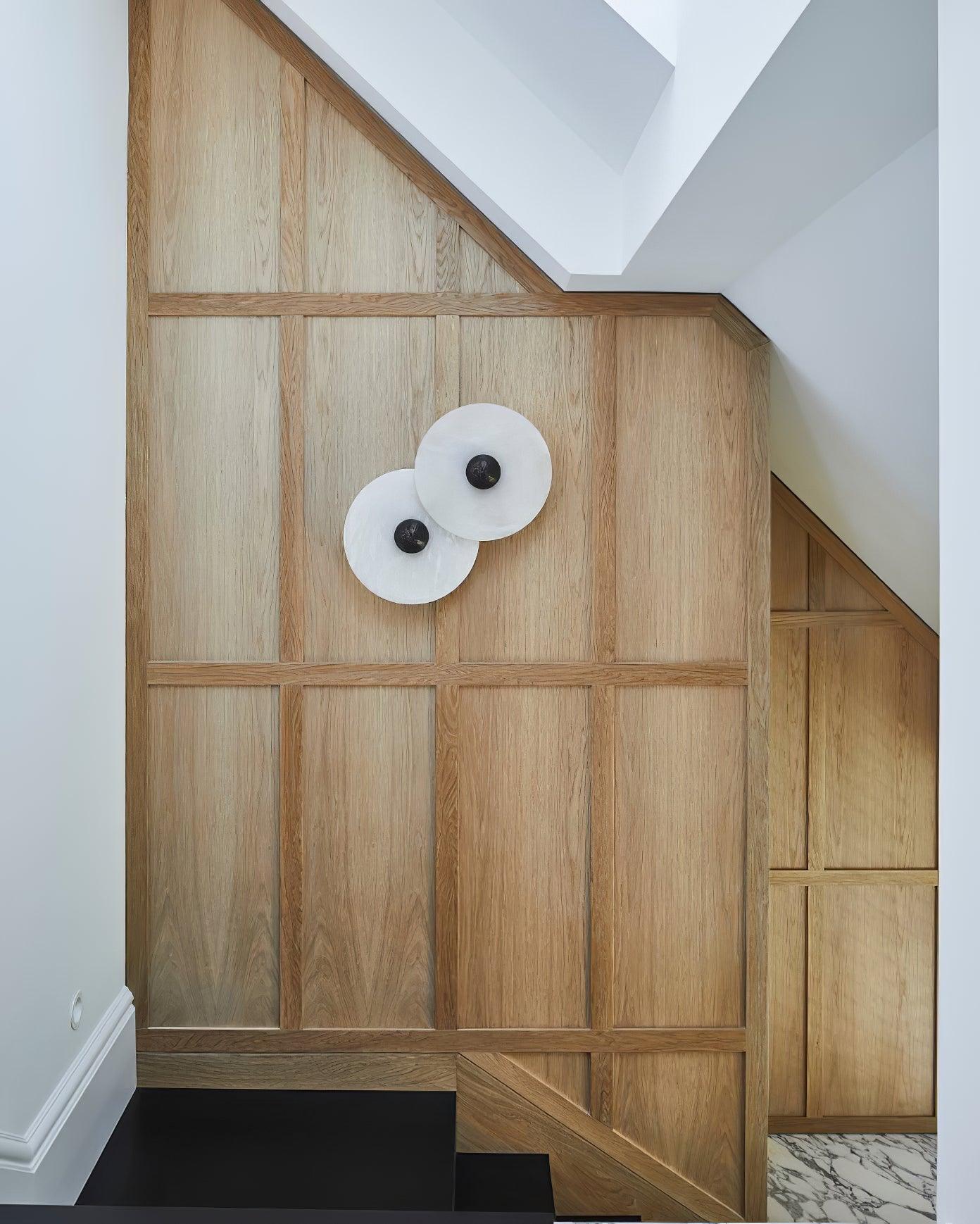 Alabaster Cluster Wall Light Multi Disc Natural Stone Hidden LED Bronze