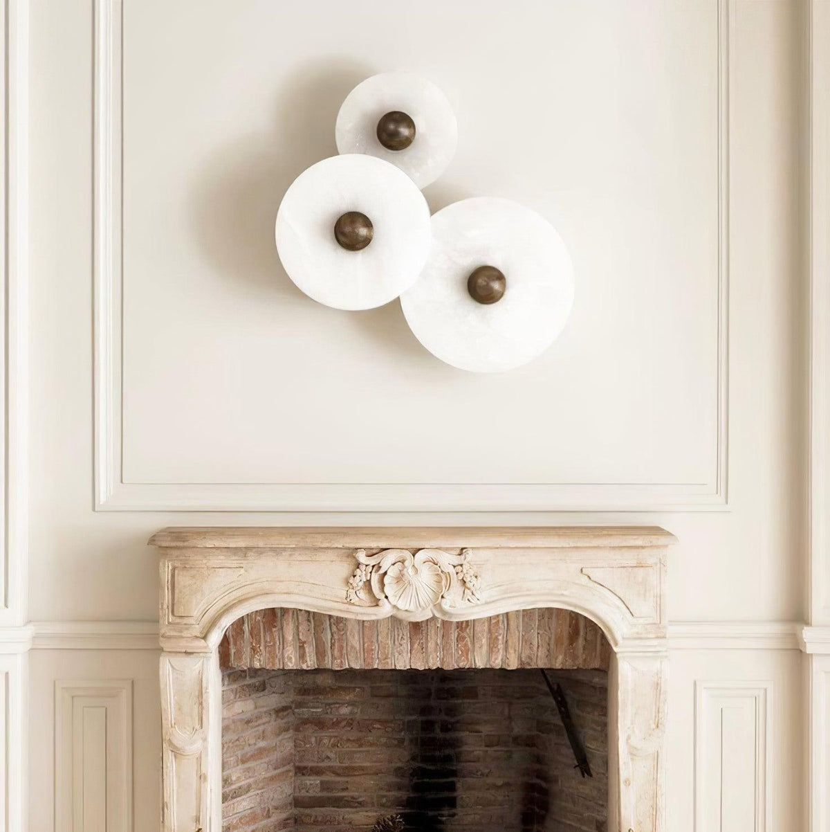 Alabaster Cluster Wall Light Multi Disc Natural Stone Hidden LED Bronze
