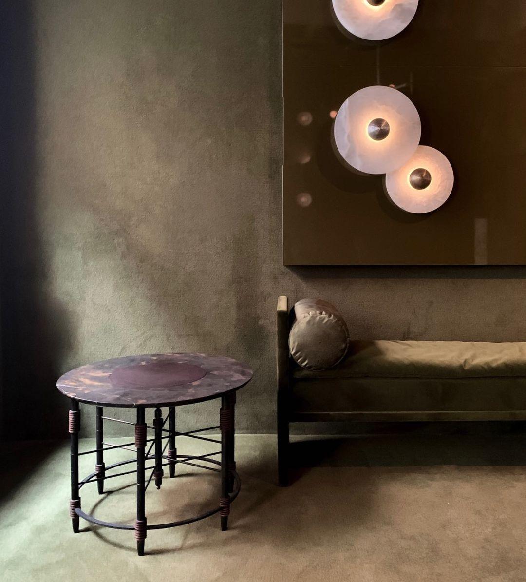 Alabaster Cluster Wall Light Multi Disc Natural Stone Hidden LED Bronze