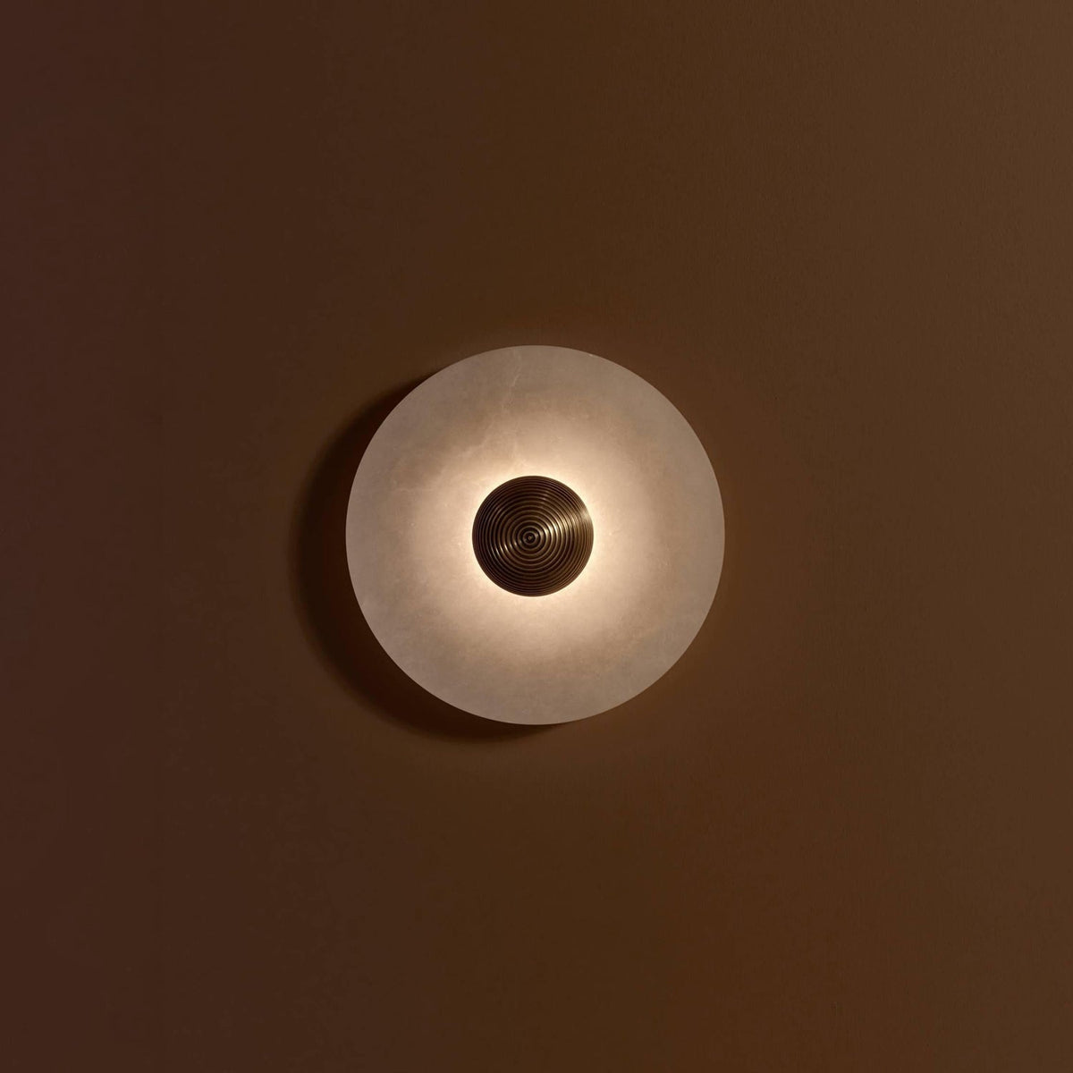 Alabaster Wall Light Natural Stone Disc Integrated LED Dimmable Sconce