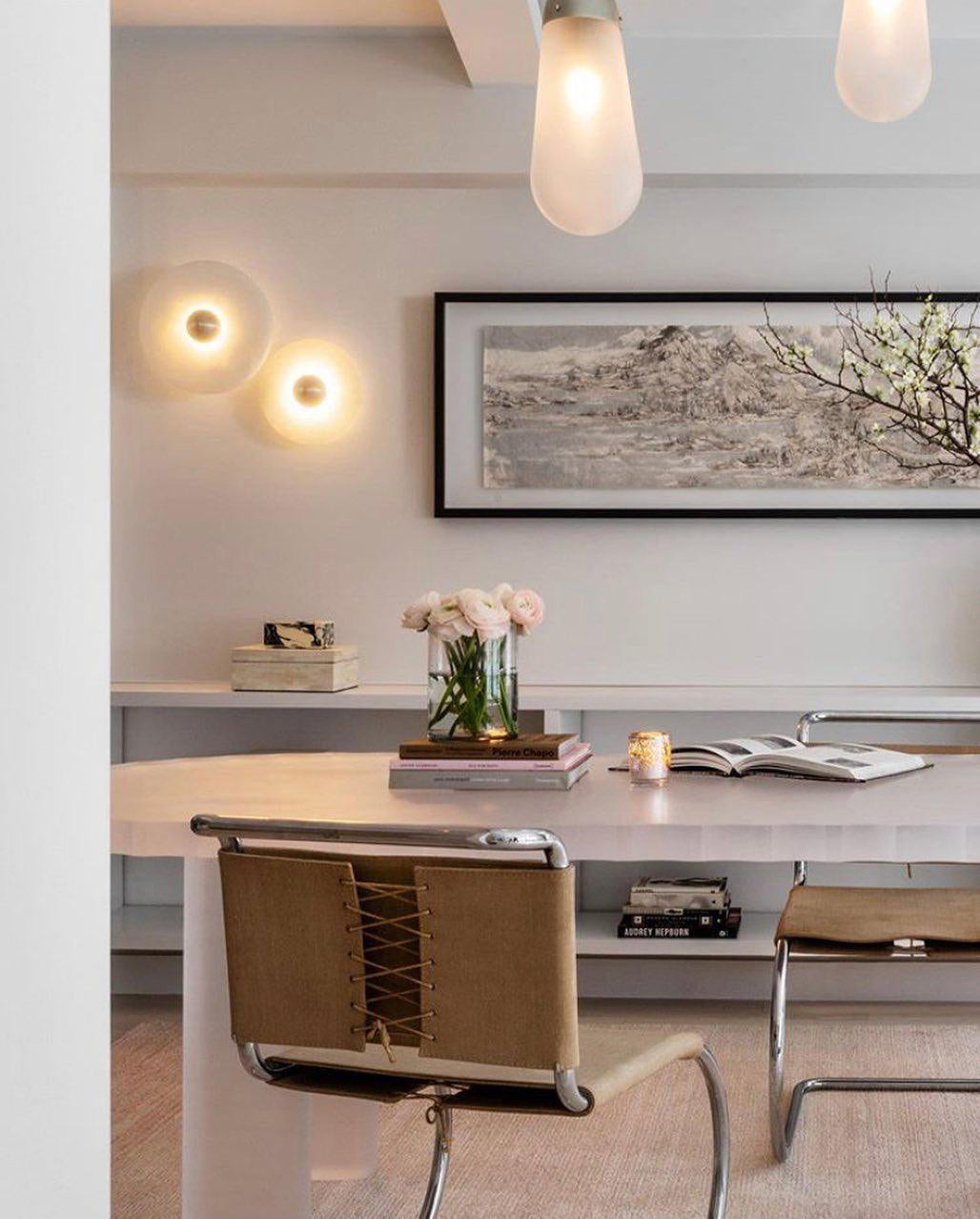 Alabaster Wall Light Natural Stone Disc Integrated LED Dimmable Sconce