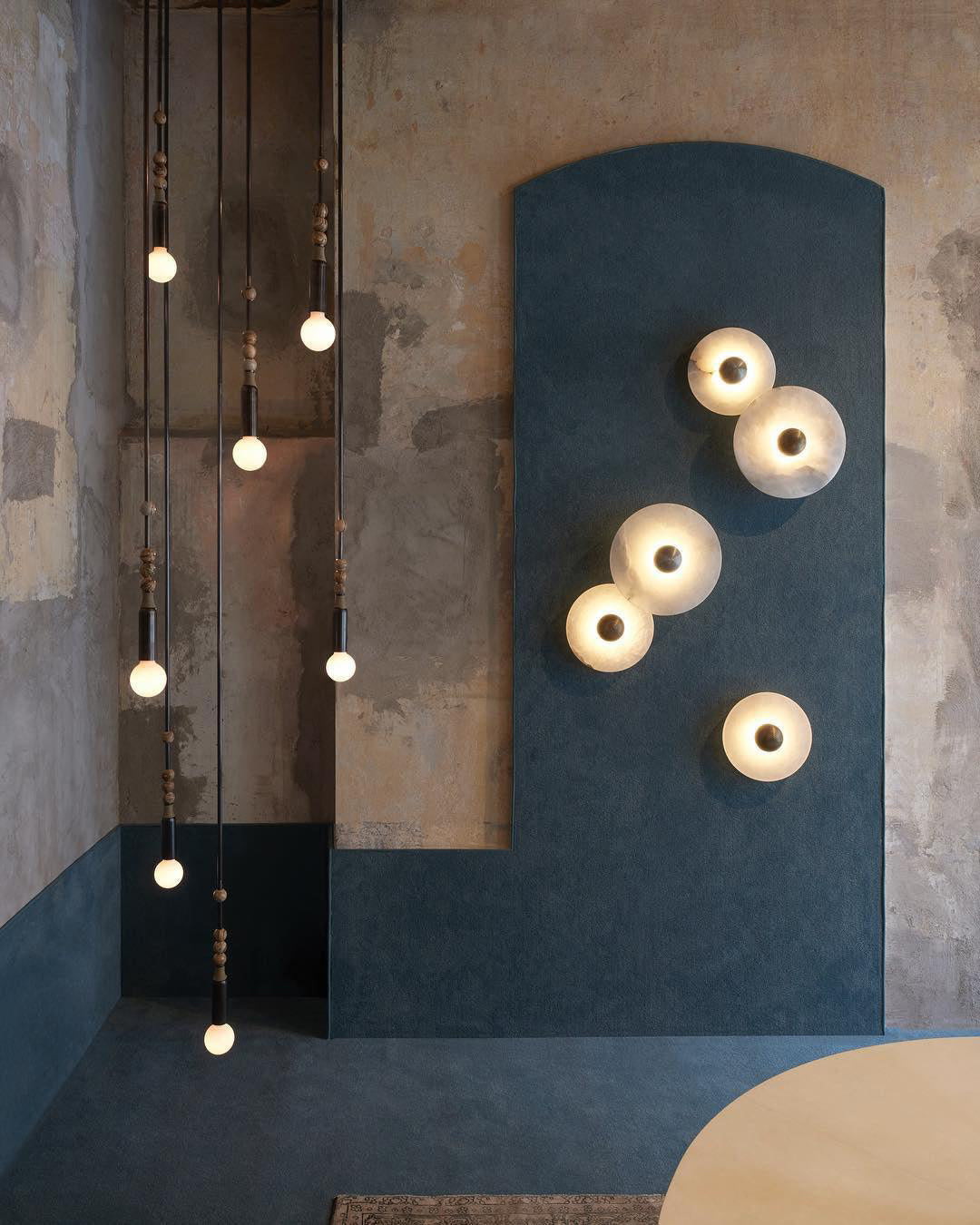 Alabaster Wall Light Natural Stone Disc Integrated LED Dimmable Sconce