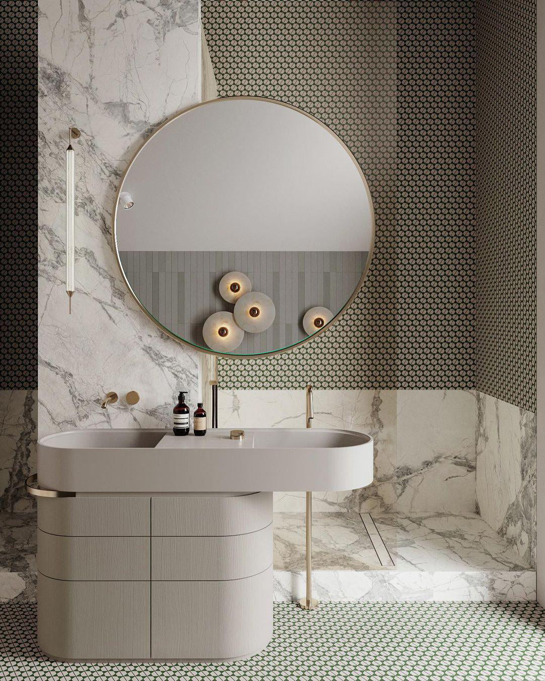 Alabaster Wall Light Natural Stone Disc Integrated LED Dimmable Sconce