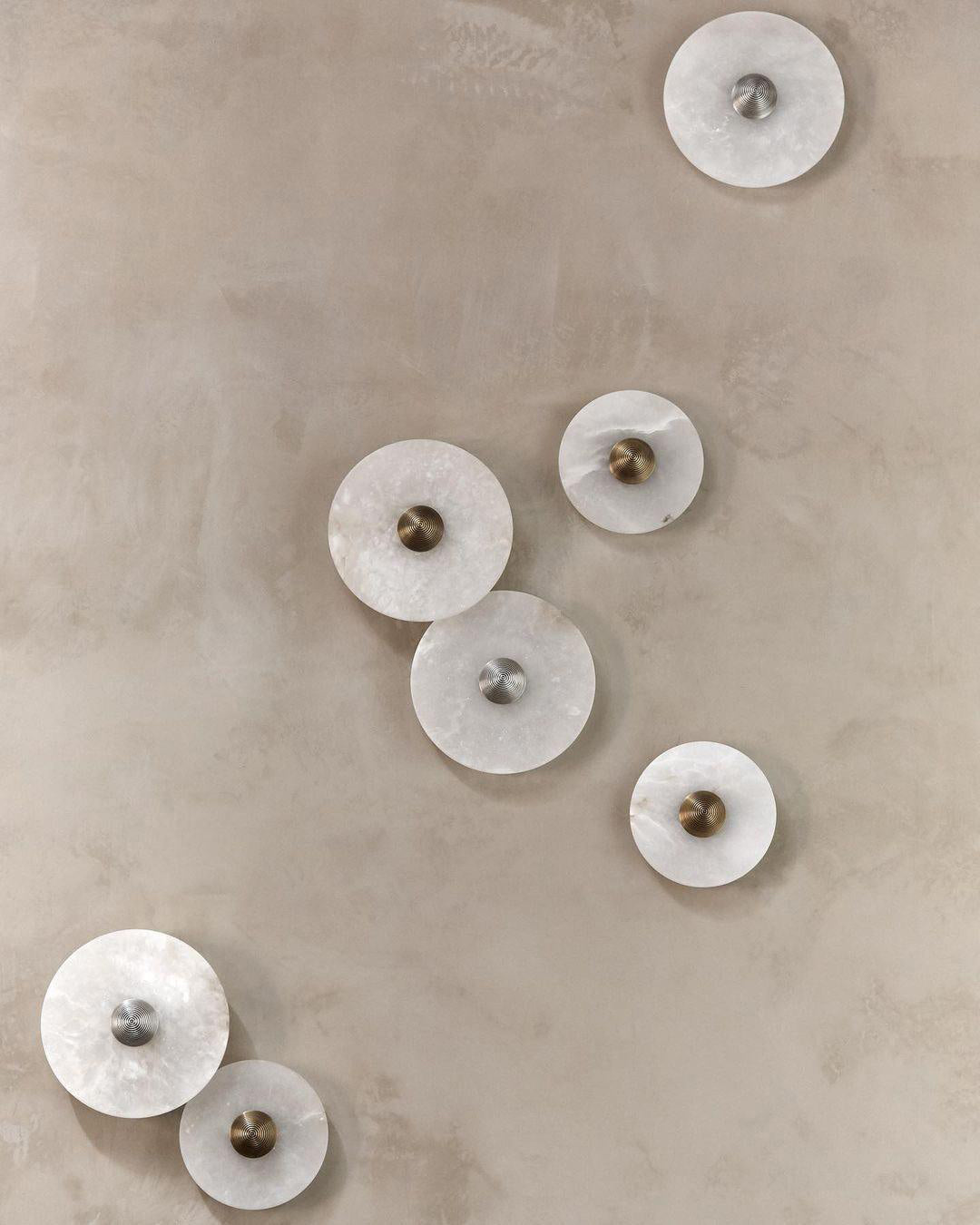 Alabaster Wall Light Natural Stone Disc Integrated LED Dimmable Sconce