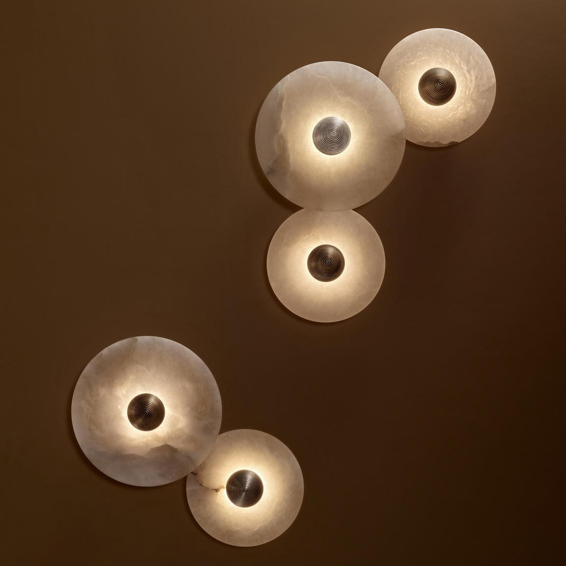 Alabaster Wall Light Natural Stone Disc Integrated LED Dimmable Sconce