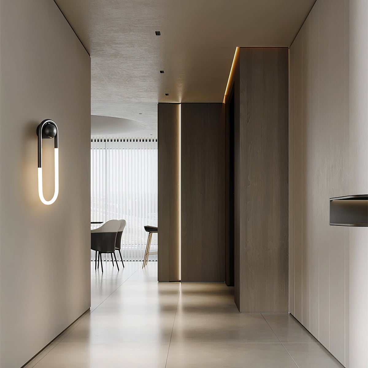 Loop Wall Sconce Brass Integrated LED Dimmable for Hallway and Bedside