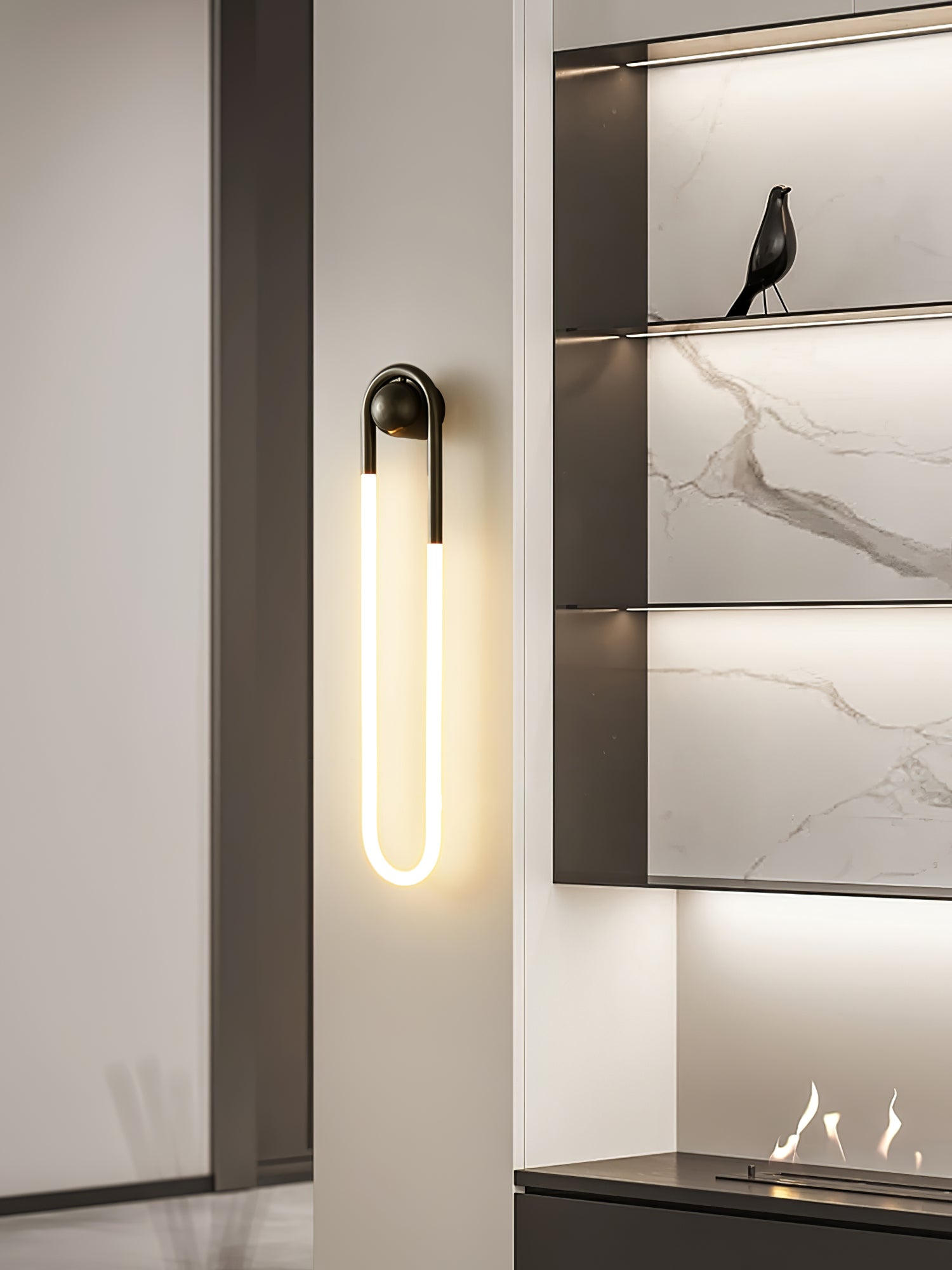 Loop Wall Sconce Brass Integrated LED Dimmable for Hallway and Bedside