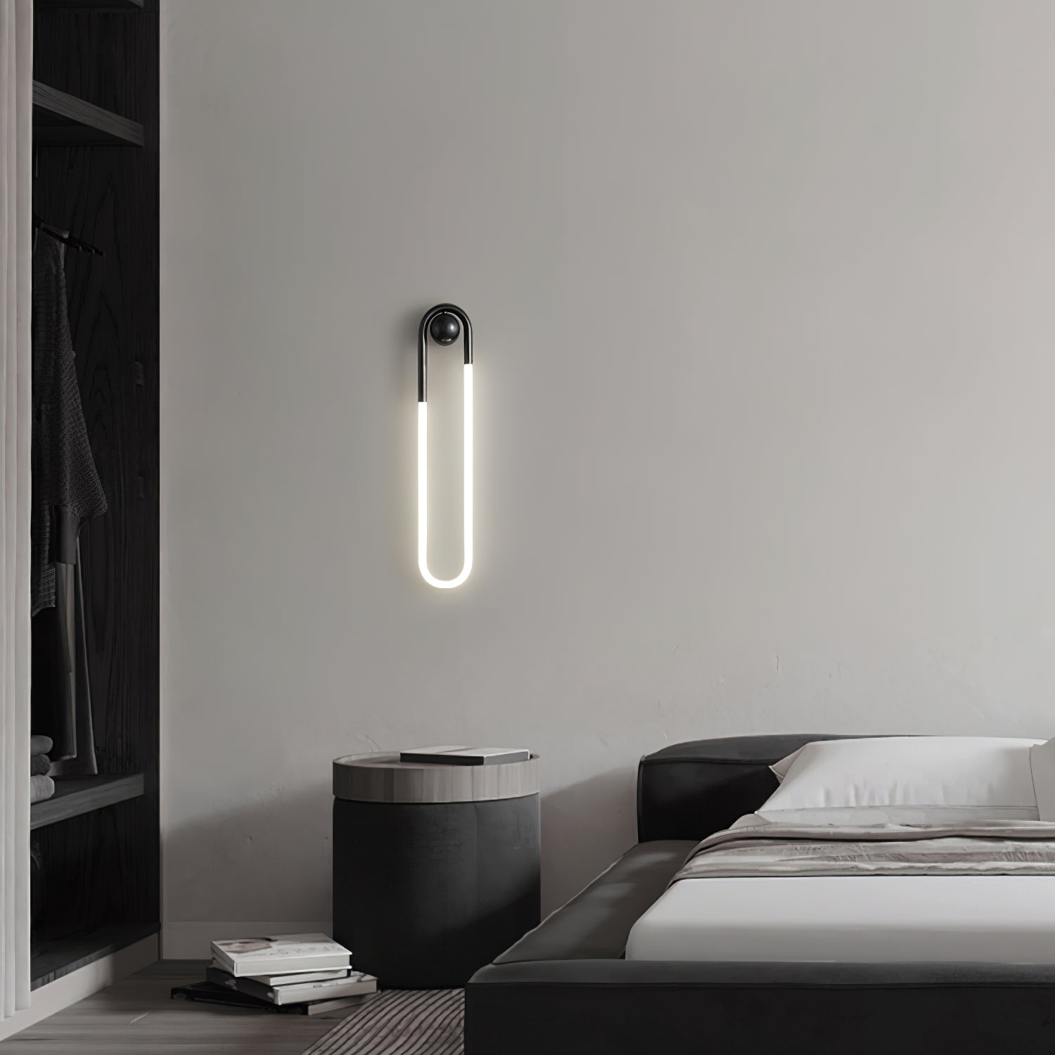 Loop Wall Sconce Brass Integrated LED Dimmable for Hallway and Bedside