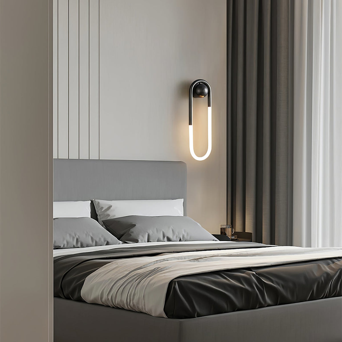 Loop Wall Sconce Brass Integrated LED Dimmable for Hallway and Bedside