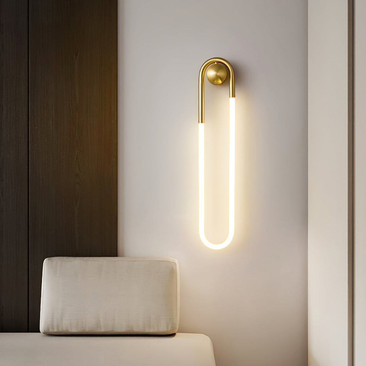 Loop Wall Sconce Brass Integrated LED Dimmable for Hallway and Bedside