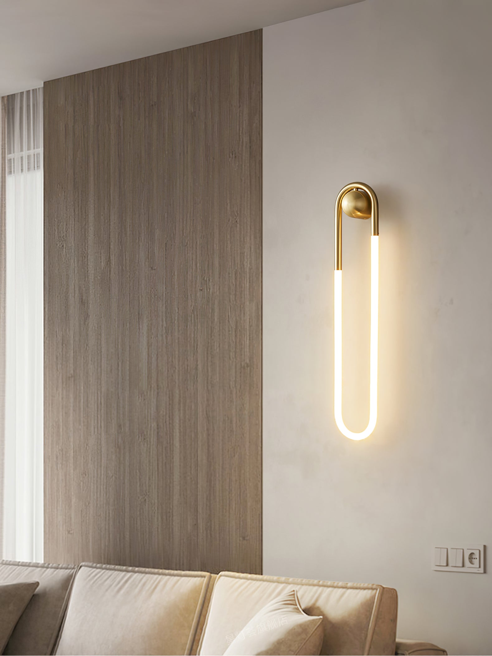 Loop Wall Sconce Brass Integrated LED Dimmable for Hallway and Bedside